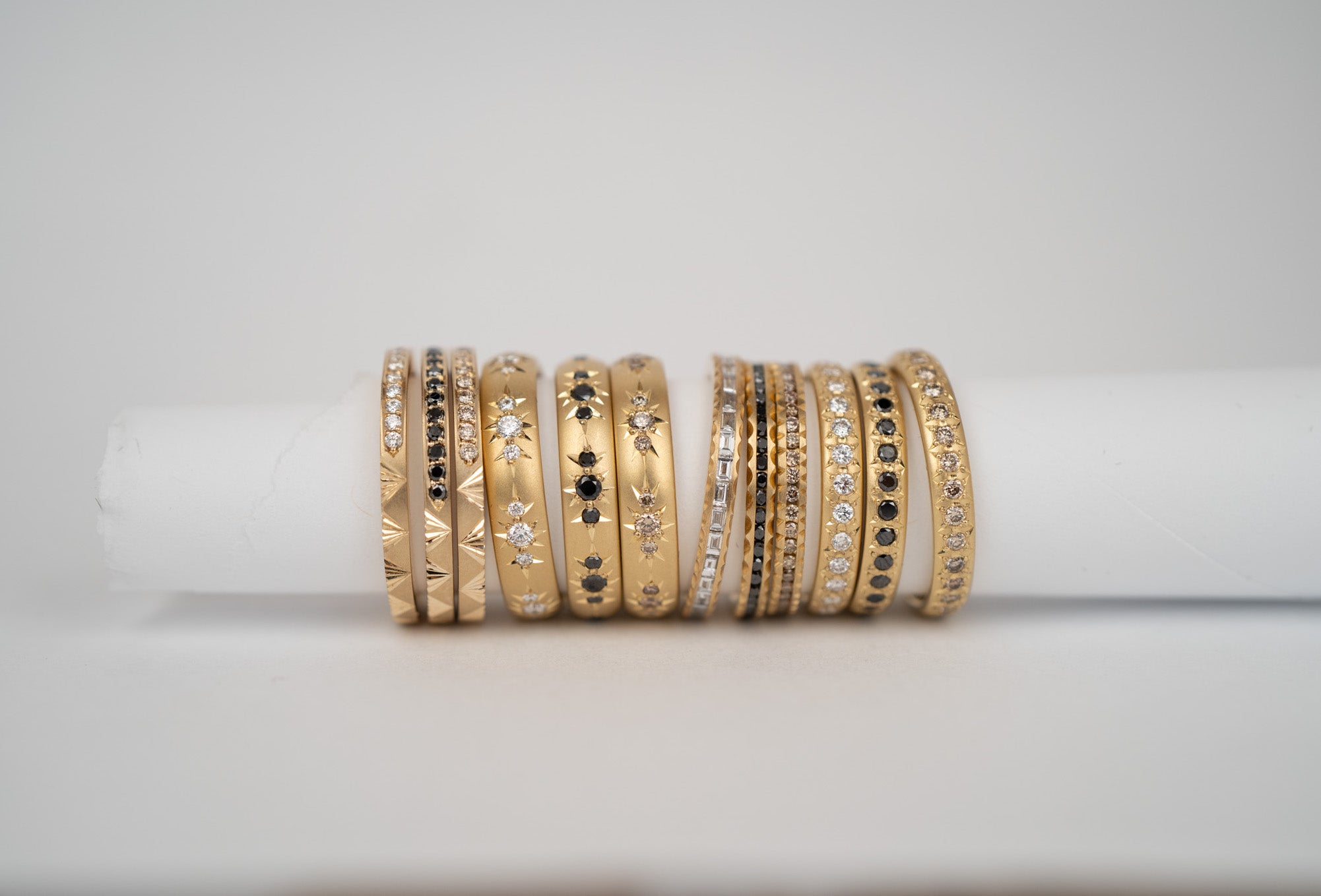White Diamond Baguette Ratio Band