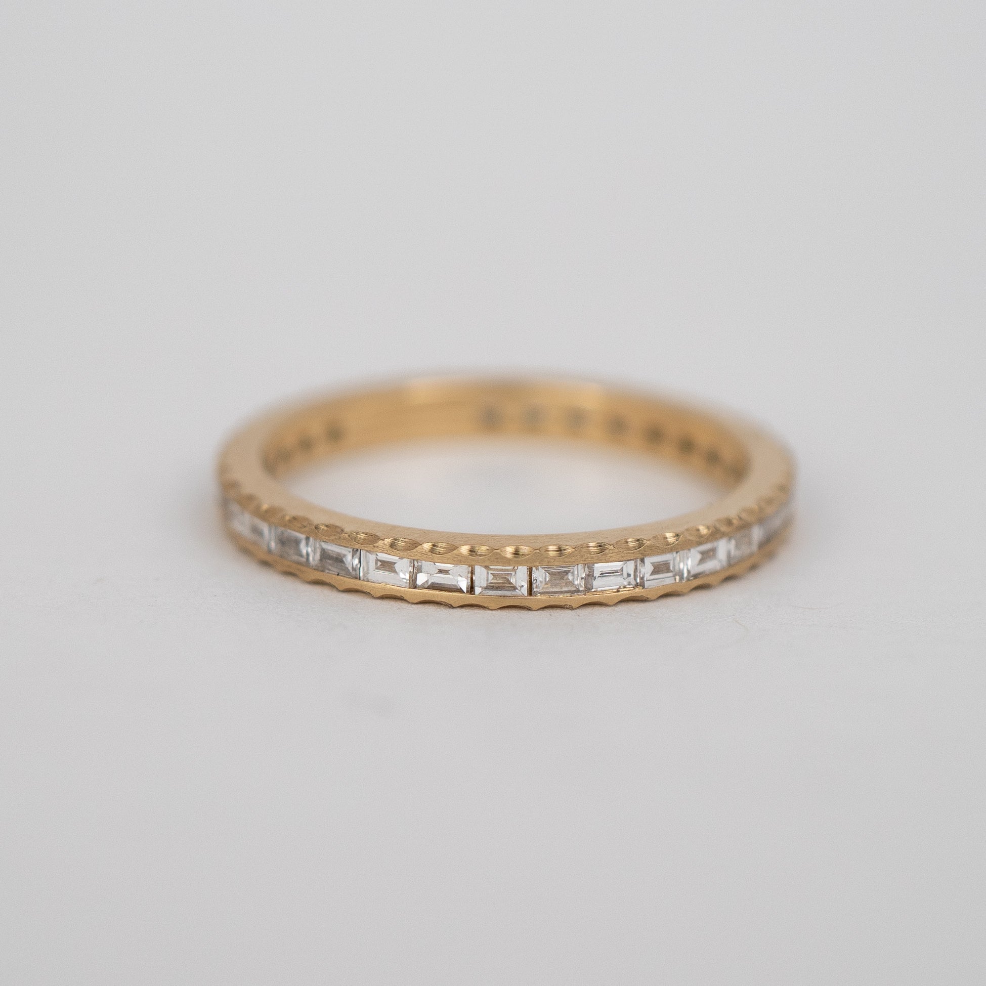 White Diamond Baguette Ratio Band