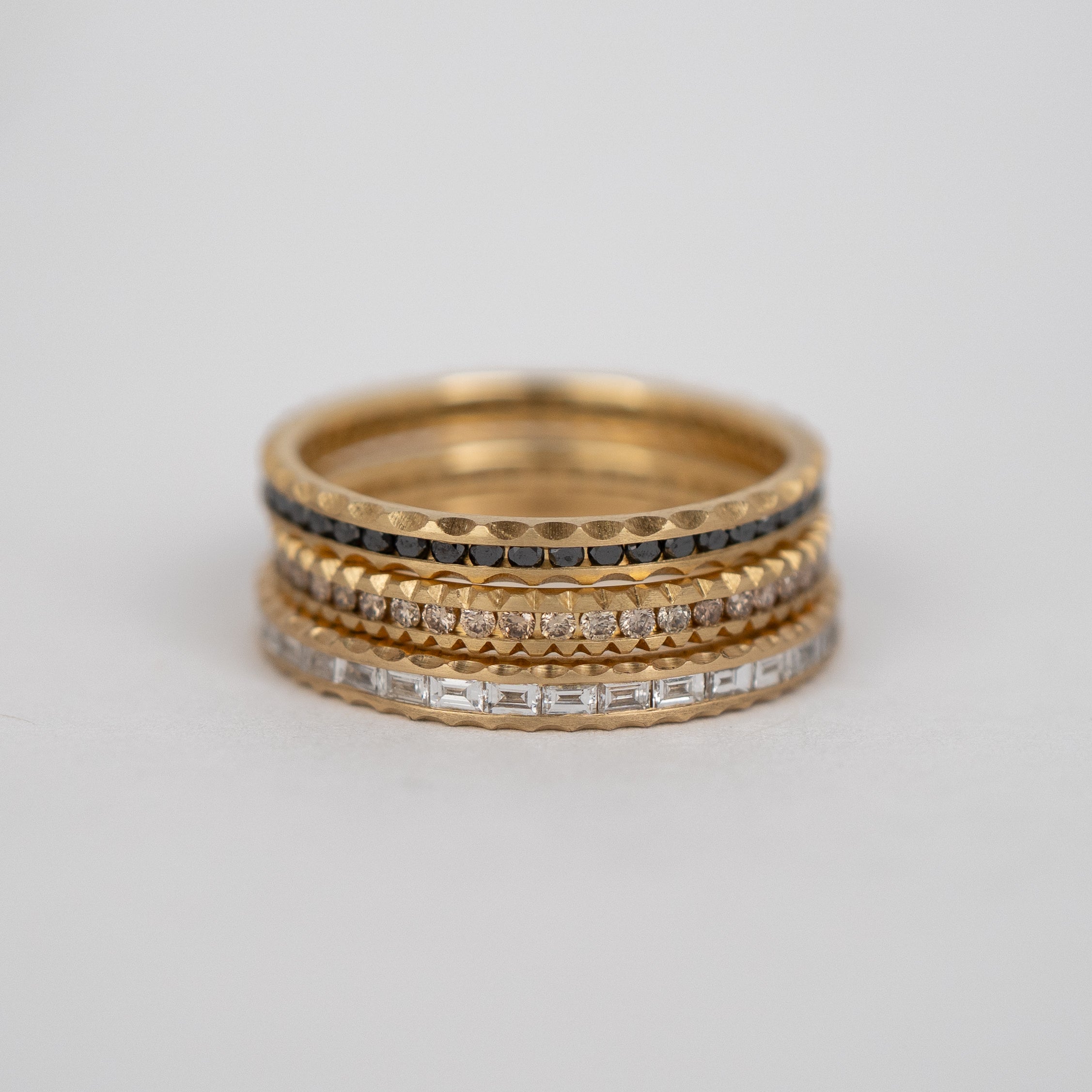 White Diamond Baguette Ratio Band