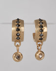 Black Diamond Diadema Charm Hoops