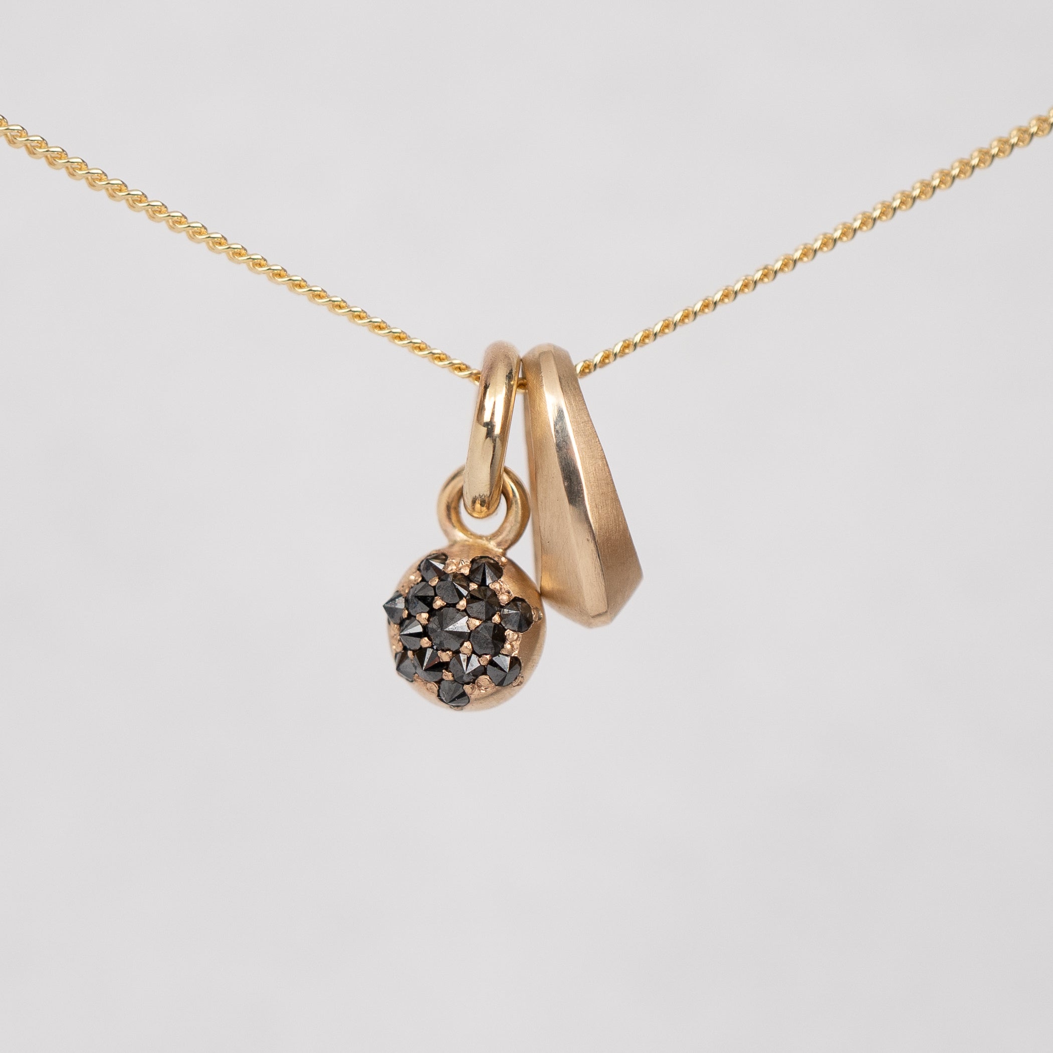 Black Diamond Diadema Charm Necklace
