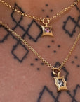 Boxy Necklace with Pink Sapphire